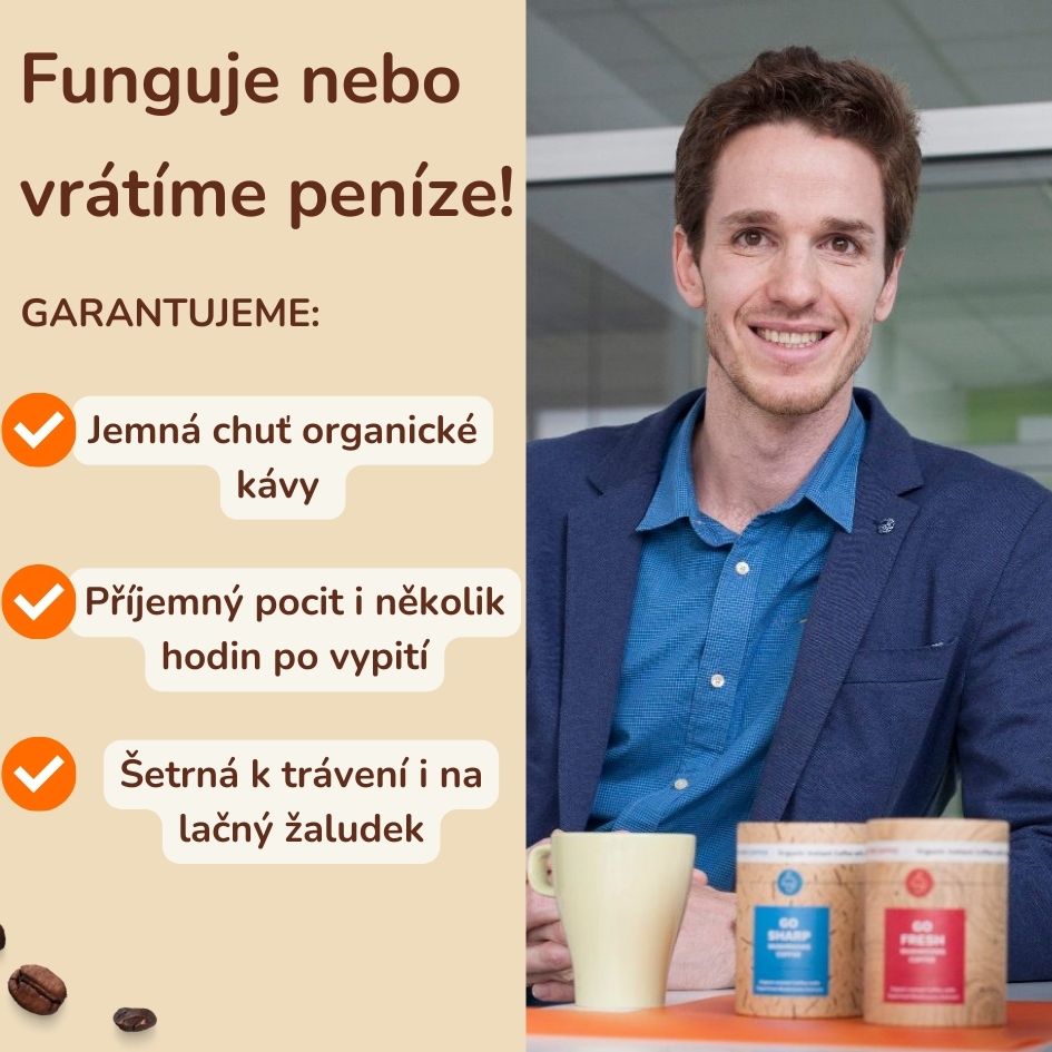 120x Go Sharp – organická instantní káva se lví hřívou a liškami