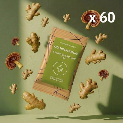 Go Recharge - čaj s houbami pro zdraví střev a trávení