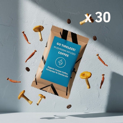 30/60 Go Tireless – organická instantní káva s cordycepsem a liškami -30%